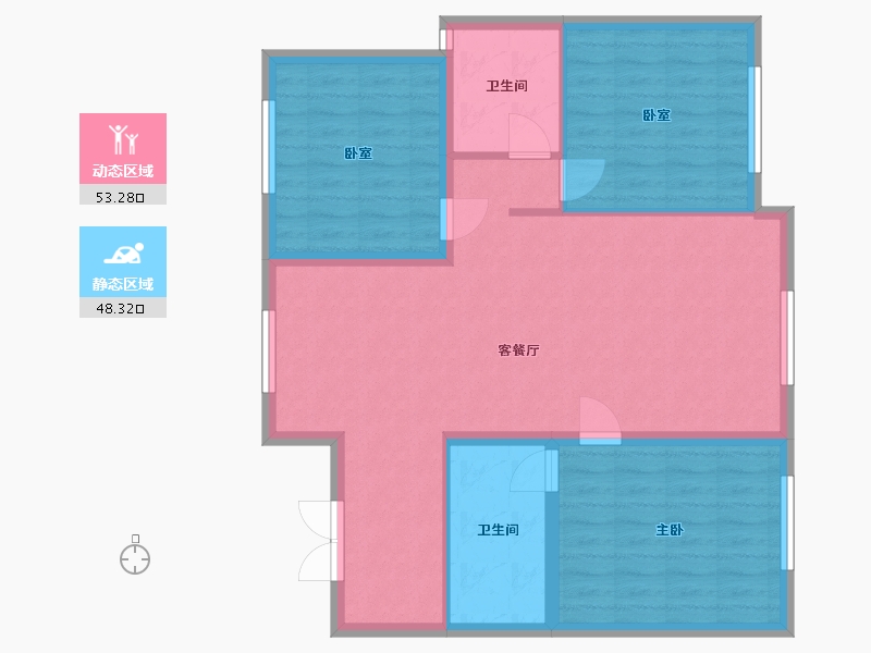 内蒙古自治区-赤峰市-尚品璟悦城-102.41-户型库-动静分区