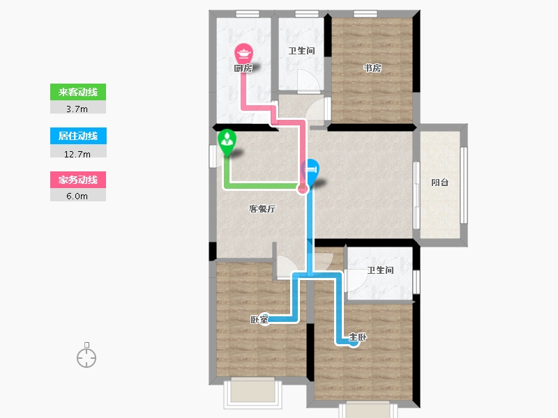 江苏省-徐州市-卢卡庄园-110.00-户型库-动静线