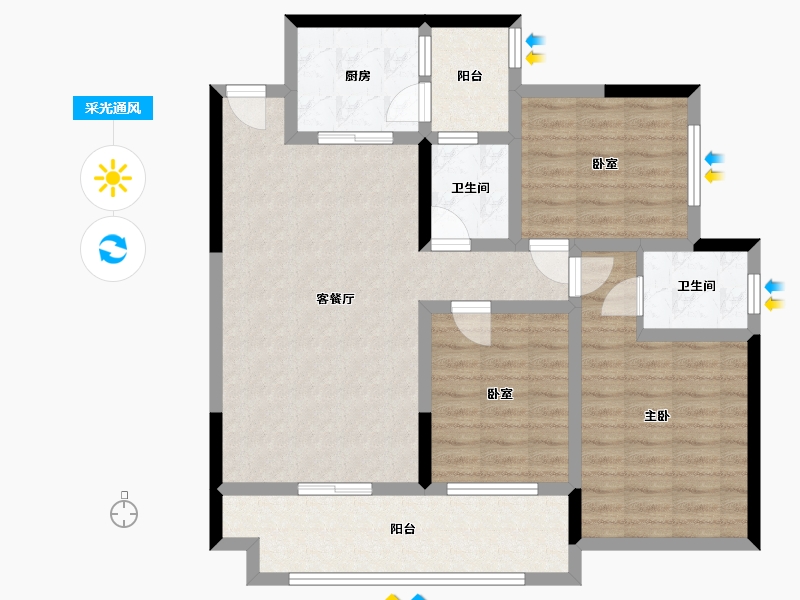 湖北省-恩施土家族苗族自治州-金源国际-125.33-户型库-采光通风