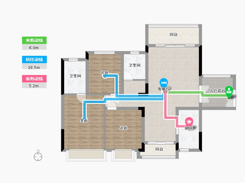 贵州省-贵阳市-玫瑰园-107.00-户型库-动静线