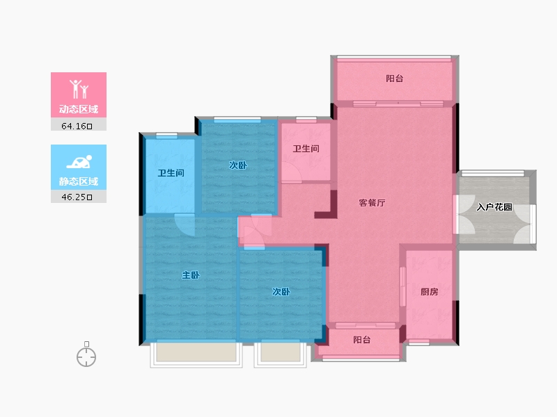 贵州省-贵阳市-玫瑰园-107.00-户型库-动静分区