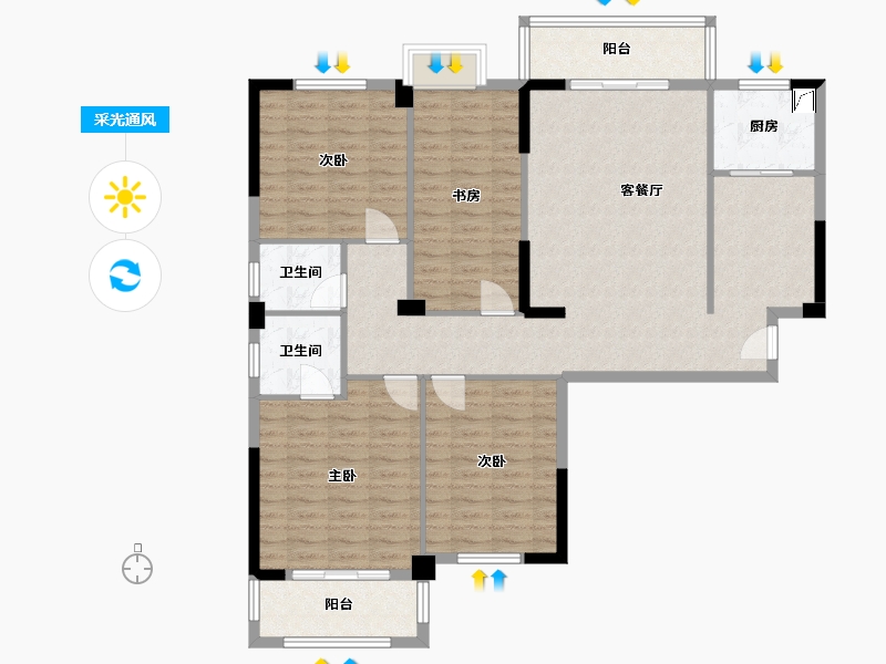 福建省-莆田市-苍口小区-125.31-户型库-采光通风