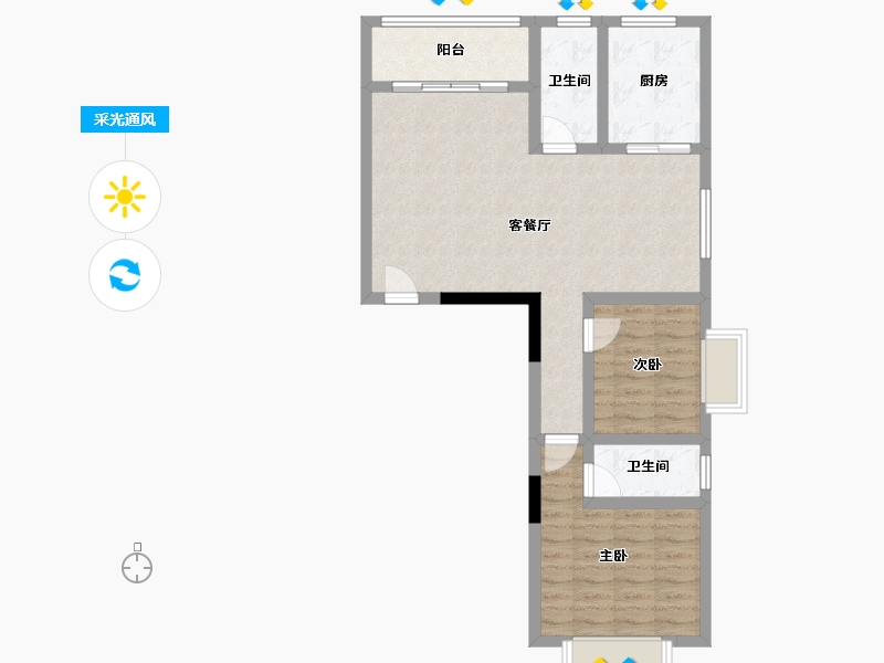 广东省-揭阳市-景泓园-86.00-户型库-采光通风