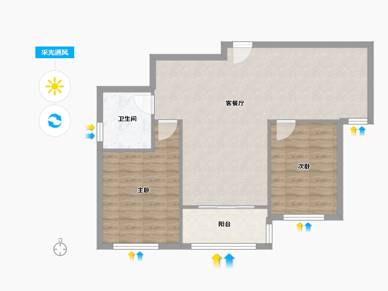 安徽省-芜湖市-东部星城东区-75.00-户型库-采光通风