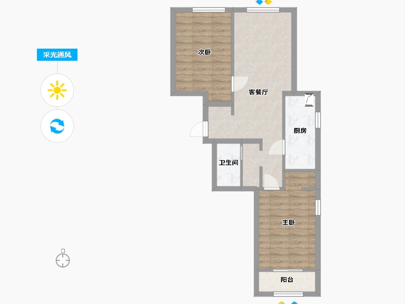 北京-北京市-西山荟景嘉园-75.00-户型库-采光通风