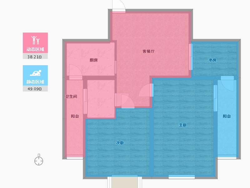 上海-上海市-绿地东岸涟城-77.87-户型库-动静分区