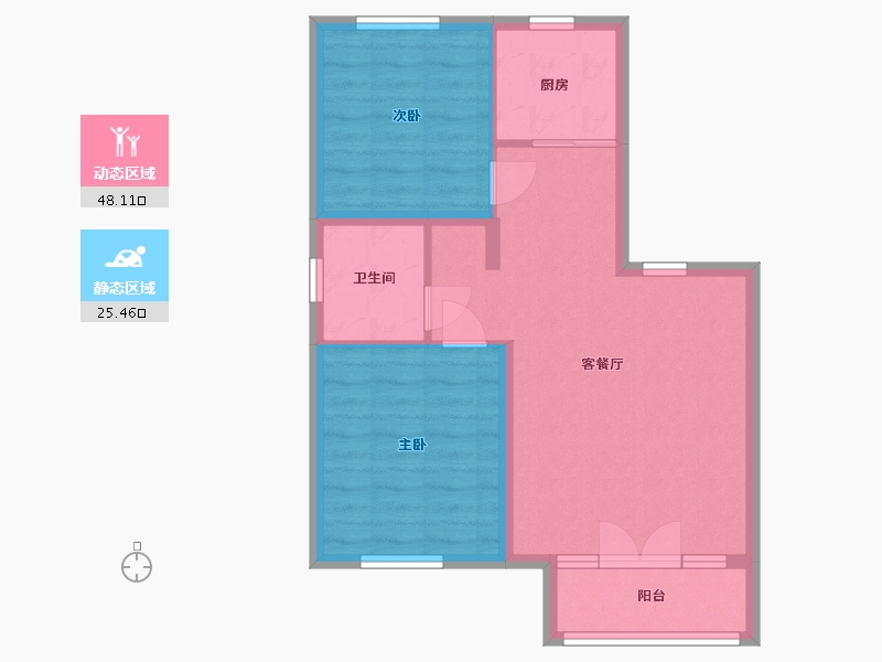 吉林省-长春市-富春山居-66.00-户型库-动静分区