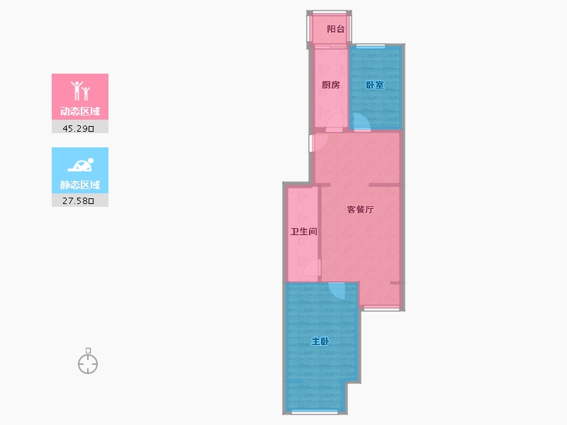 北京-北京市-海怡庄园西区-86.00-户型库-动静分区