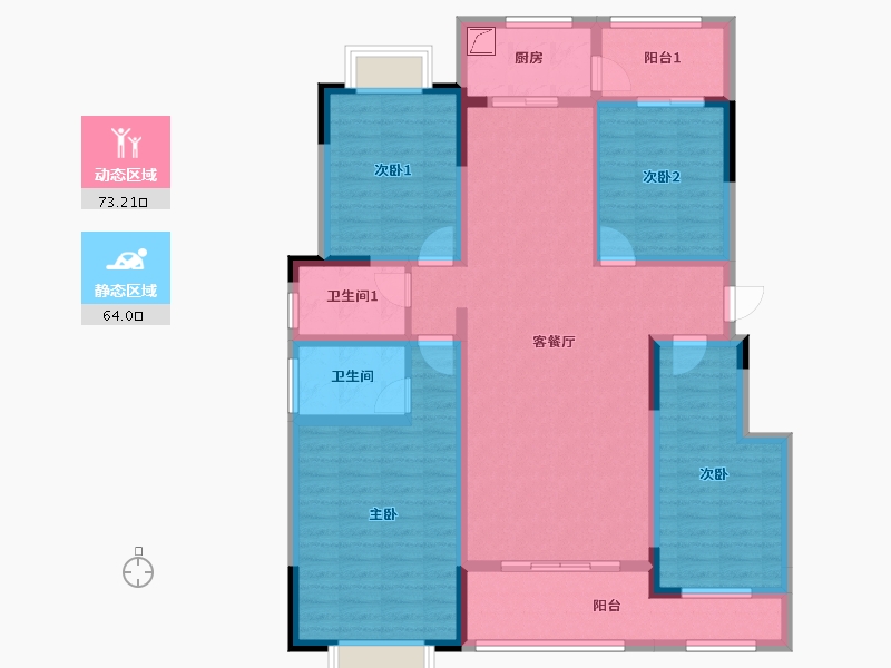 云南省-曲靖市-师宗荣海滨河书院-129.00-户型库-动静分区