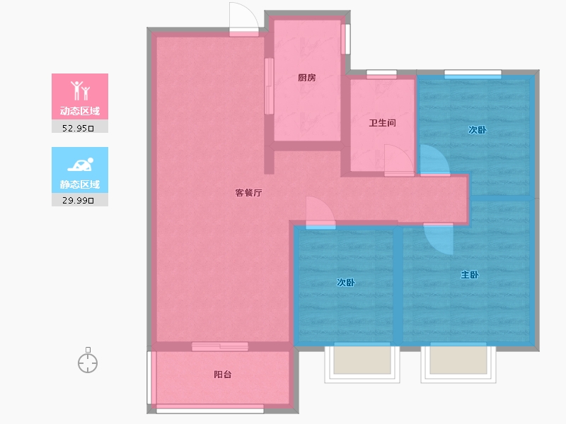 山东省-济南市-祥泰城文鼎园-73.56-户型库-动静分区