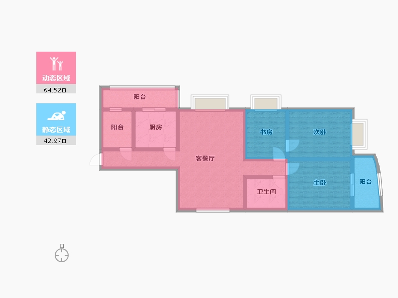 福建省-福州市-明居苑-95.00-户型库-动静分区