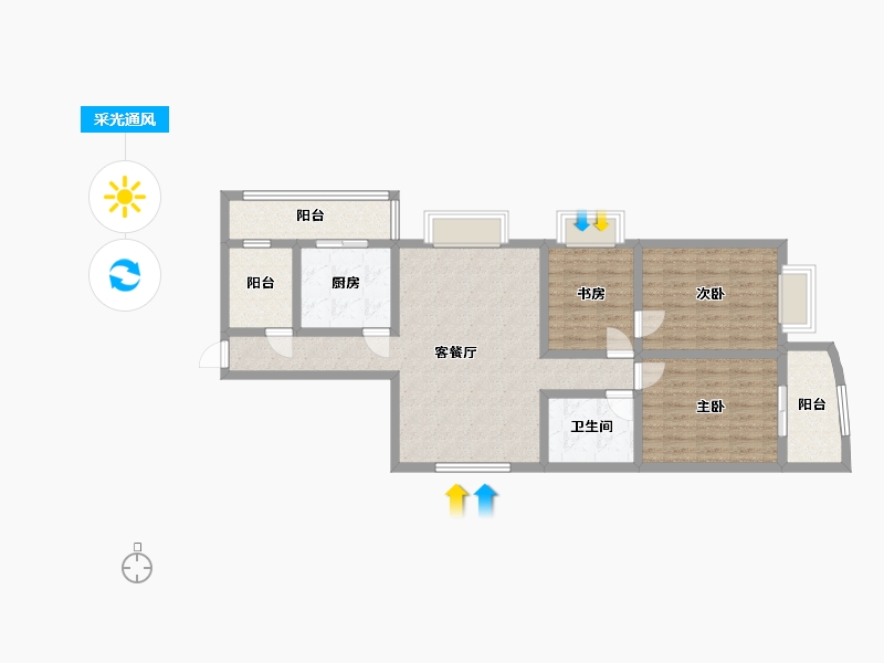 福建省-福州市-明居苑-95.00-户型库-采光通风