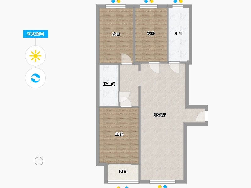 北京-北京市-天安门-103.00-户型库-采光通风