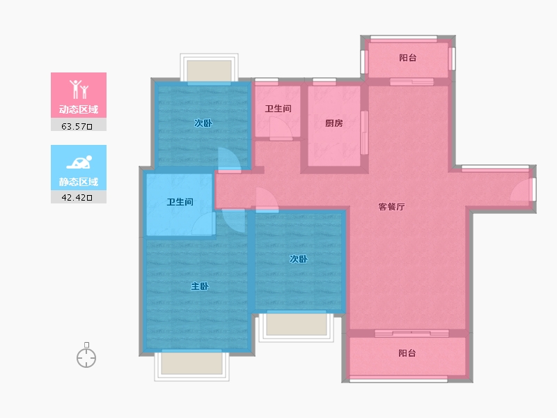 湖南省-益阳市-清华园-110.00-户型库-动静分区