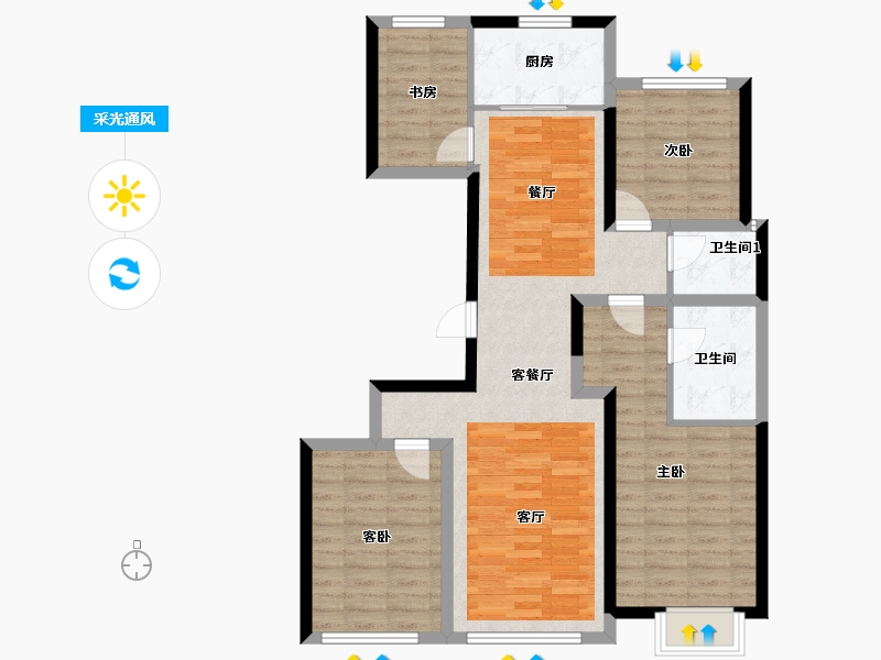 北京-北京市-测试-95.00-户型库-采光通风