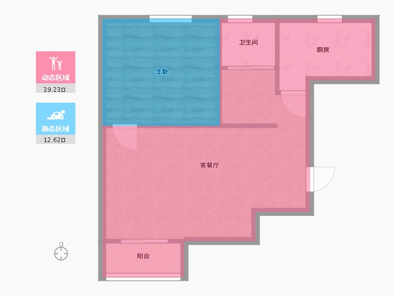 北京-北京市-泰河园一里-42.00-户型库-动静分区