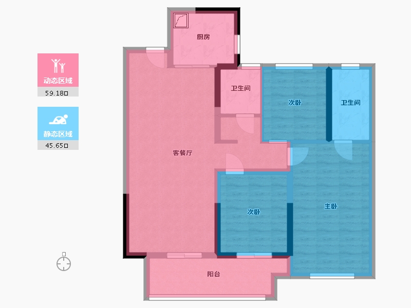 河南省-郑州市-望月府-93.24-户型库-动静分区