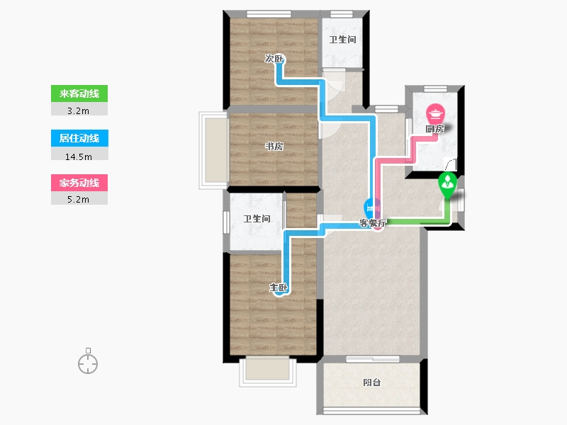 河南省-郑州市-中原华侨城-84.67-户型库-动静线