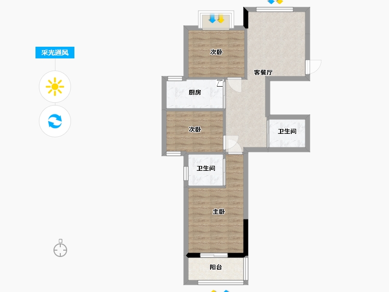 福建省-南平市-东方明珠-87.00-户型库-采光通风