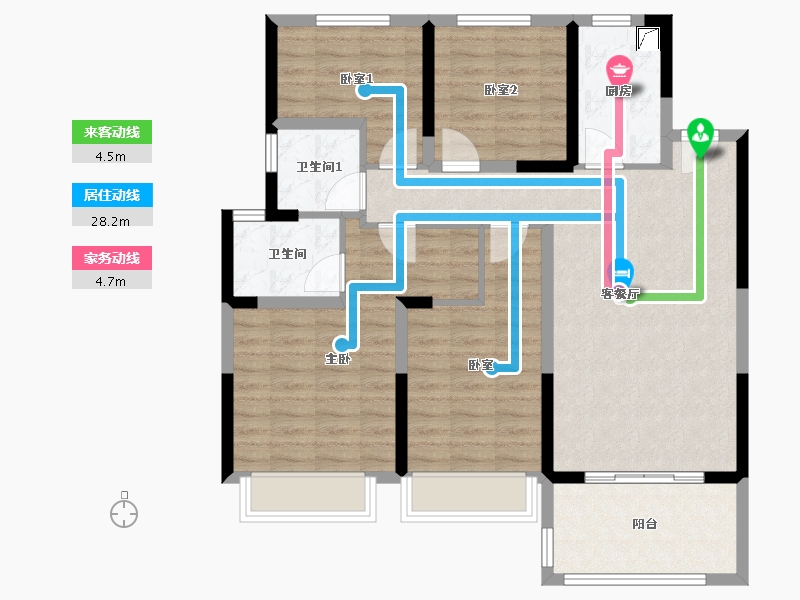 安徽省-宿州市-祥生江山樾-98.00-户型库-动静线