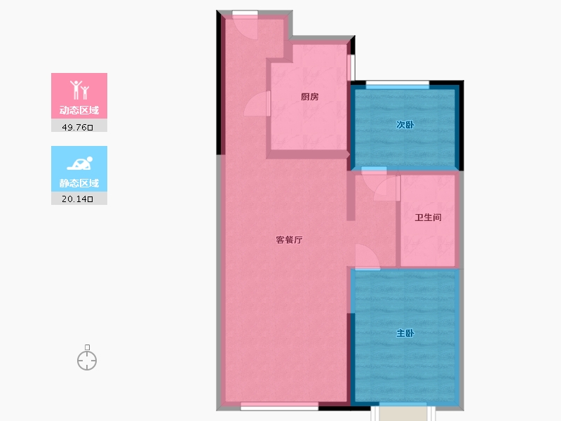 内蒙古自治区-呼和浩特市-富力天禧城-62.00-户型库-动静分区