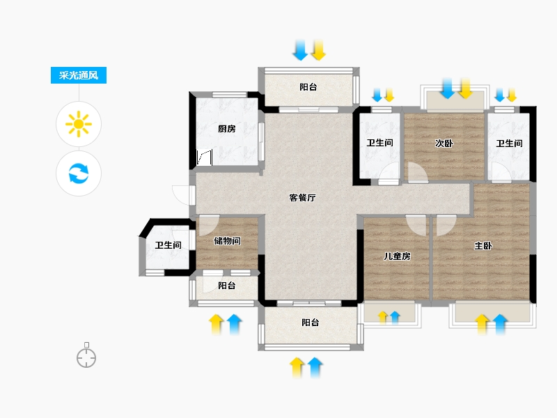 广东省-河源市-保利-120.00-户型库-采光通风