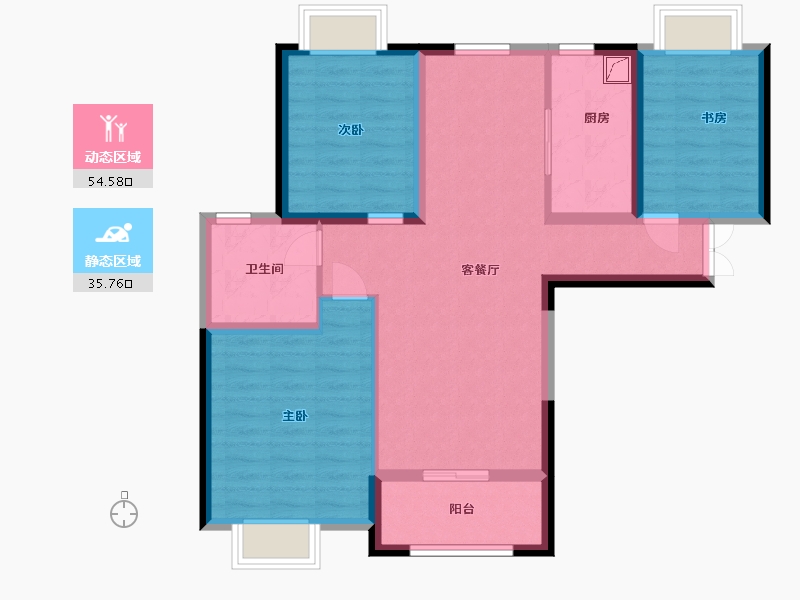 江苏省-淮安市-红旗佳园-80.00-户型库-动静分区