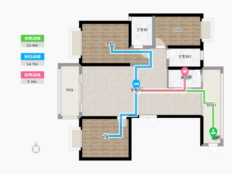 河南省-驻马店市-泌阳中泓尚城-125.00-户型库-动静线