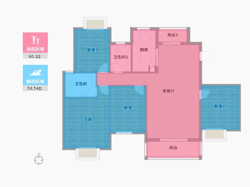 贵州省-贵阳市-双阅府-130.00-户型库-动静分区