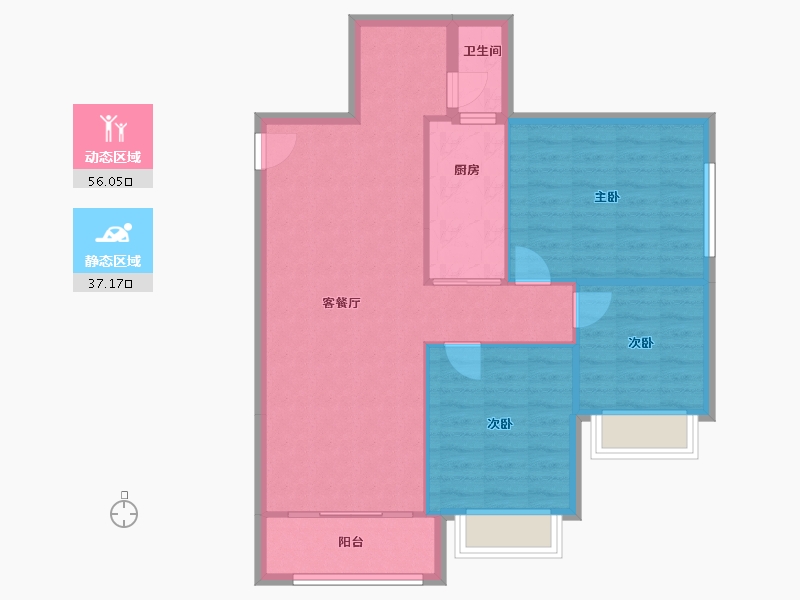 贵州省-遵义市-正安县-95.55-户型库-动静分区