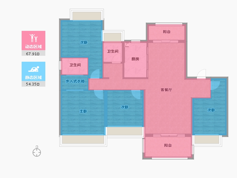 湖南省-张家界市-温泉华府-114.35-户型库-动静分区