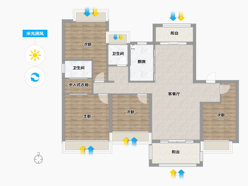 湖南省-张家界市-温泉华府-114.35-户型库-采光通风