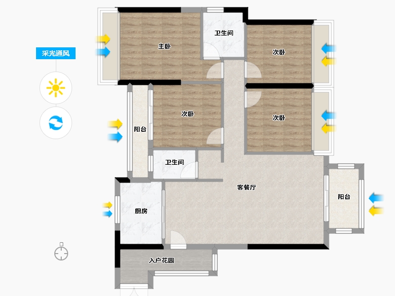 贵州省-铜仁市-松江国际-114.00-户型库-采光通风