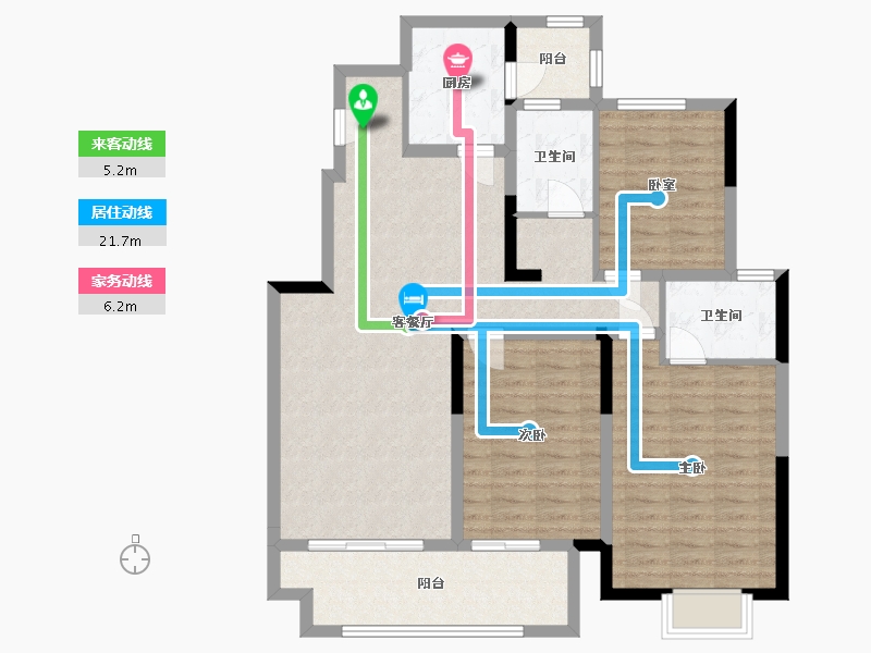 河南省-郑州市-康桥香溪郡-105.00-户型库-动静线