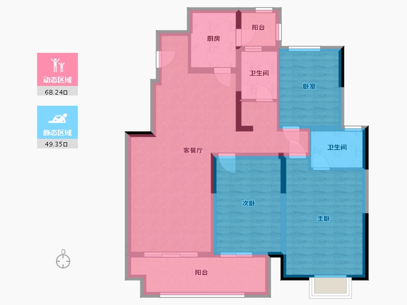 河南省-郑州市-康桥香溪郡-105.00-户型库-动静分区