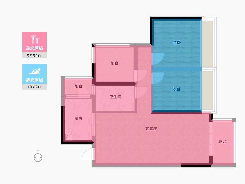 广东省-江门市-汇峰名庭-69.99-户型库-动静分区