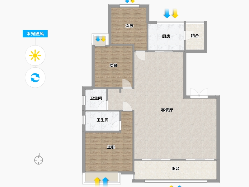 重庆-重庆市-中交锦悦-126.00-户型库-采光通风