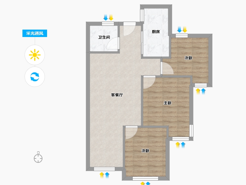 福建省-漳州市-阳光城-55.00-户型库-采光通风