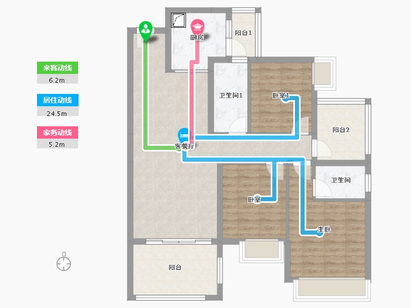 广东省-惠州市-深业西湖三里-95.00-户型库-动静线