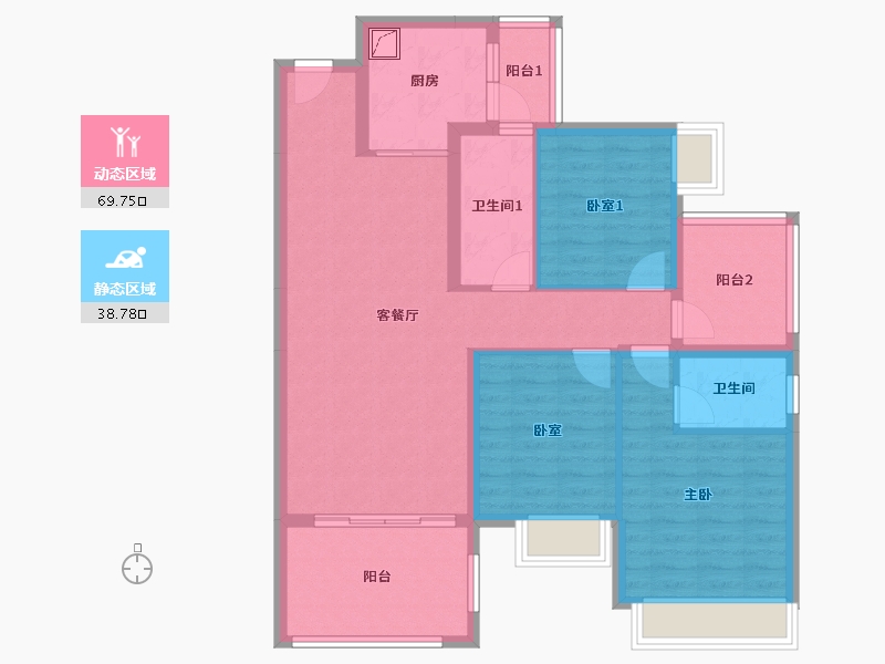 广东省-惠州市-深业西湖三里-95.00-户型库-动静分区