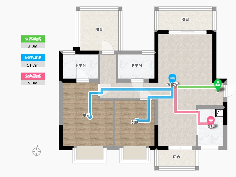 广西壮族自治区-南宁市-中南-90.00-户型库-动静线