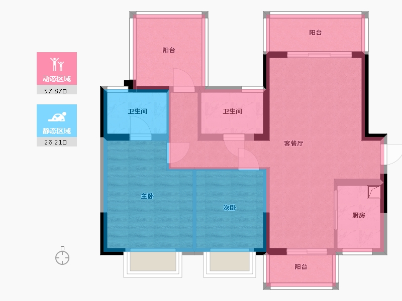 广西壮族自治区-南宁市-中南-90.00-户型库-动静分区