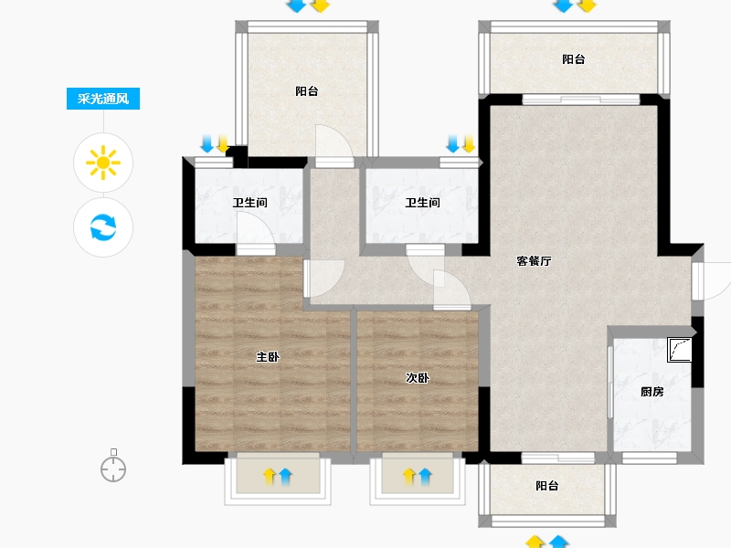 广西壮族自治区-南宁市-中南-90.00-户型库-采光通风