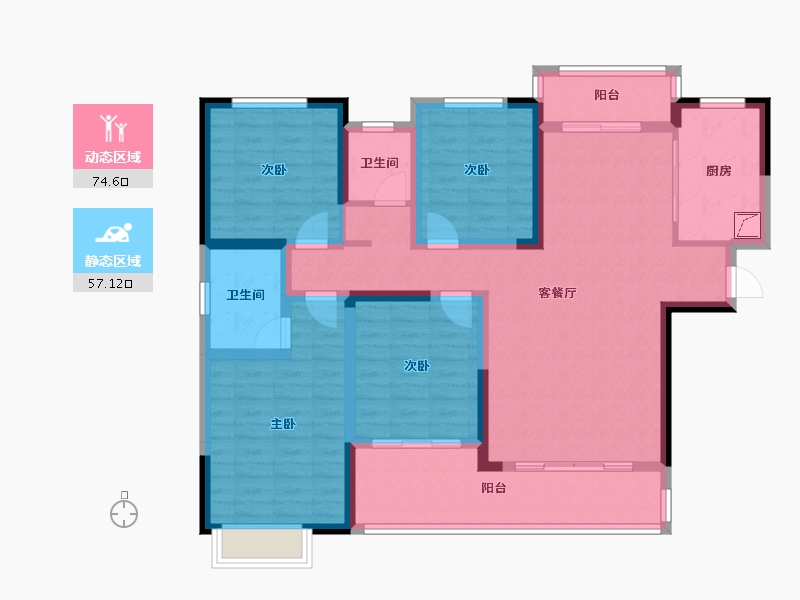 湖南省-永州市-中央新城-140.00-户型库-动静分区