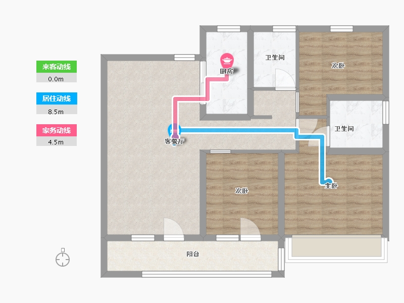 山东省-烟台市-蓬莱碧桂园二期-83.00-户型库-动静线