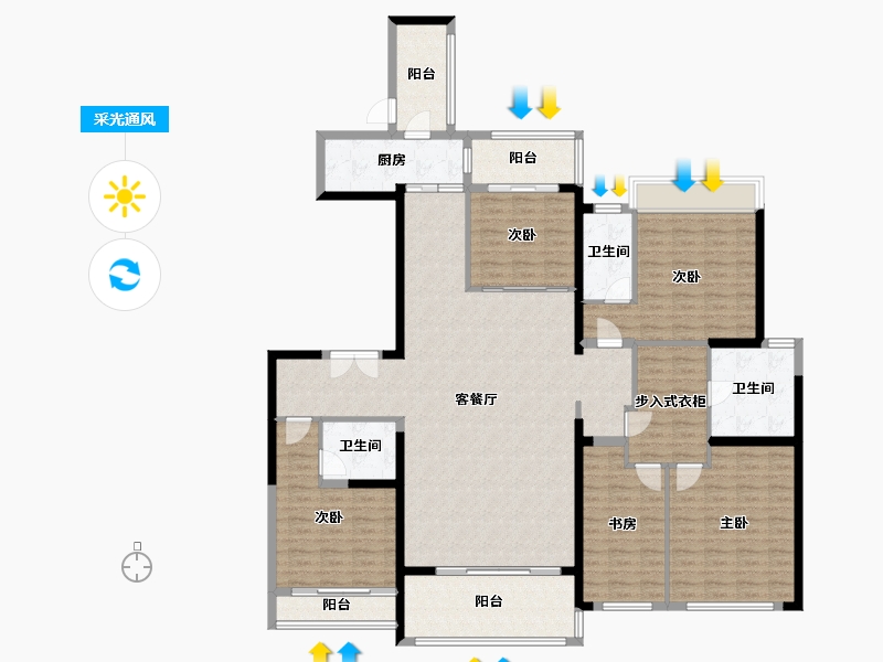 广东省-深圳市-阳光粤海-210.00-户型库-采光通风