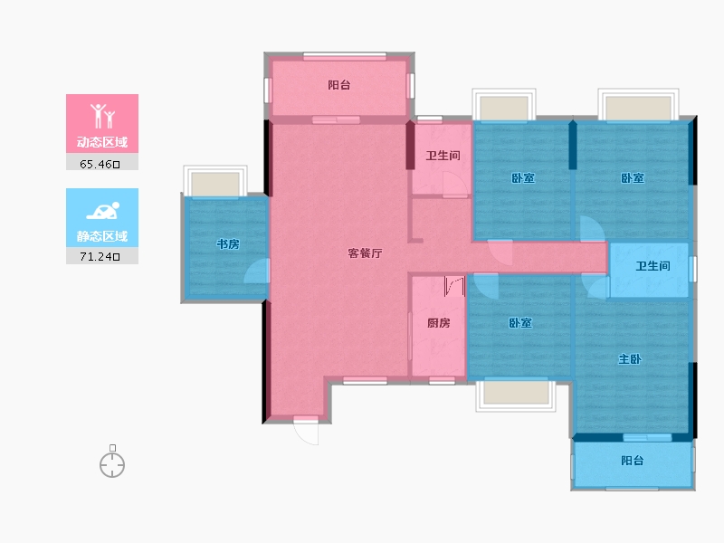 广西壮族自治区-南宁市-凤凰茗城-124.00-户型库-动静分区