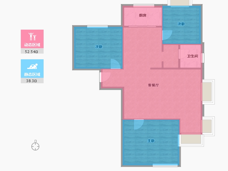 宁夏回族自治区-银川市-鲁银城市公元-90.00-户型库-动静分区