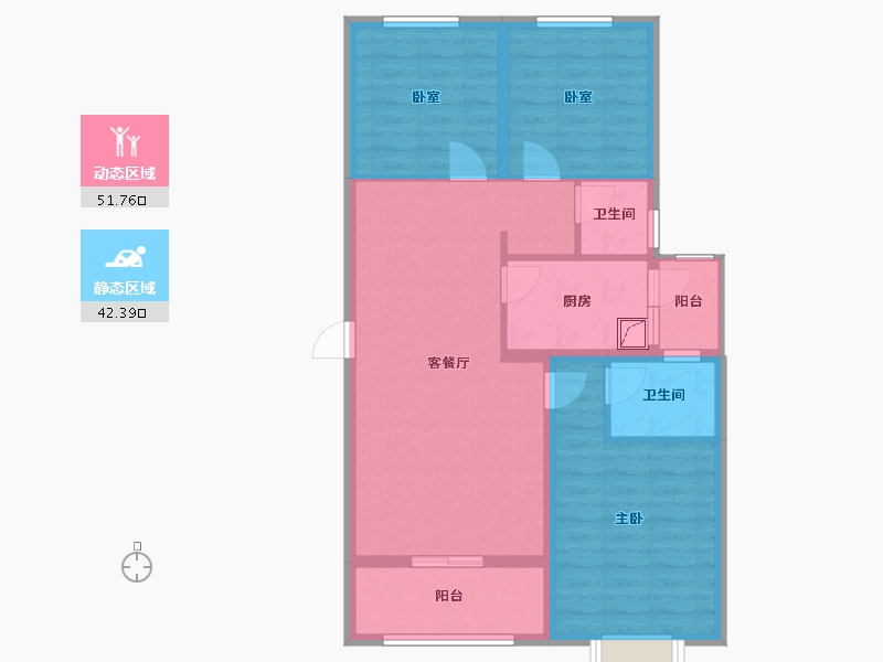 河南省-安阳市-御峰嘉苑-96.60-户型库-动静分区