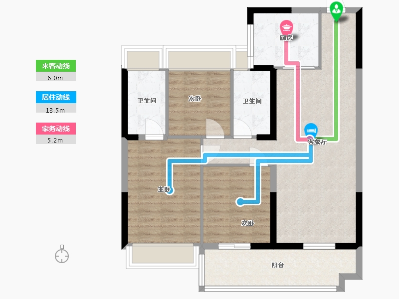 安徽省-淮北市-碧桂园-88.87-户型库-动静线